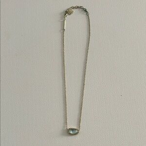 Kendra Scott Gold Necklace with Light Blue Stone
